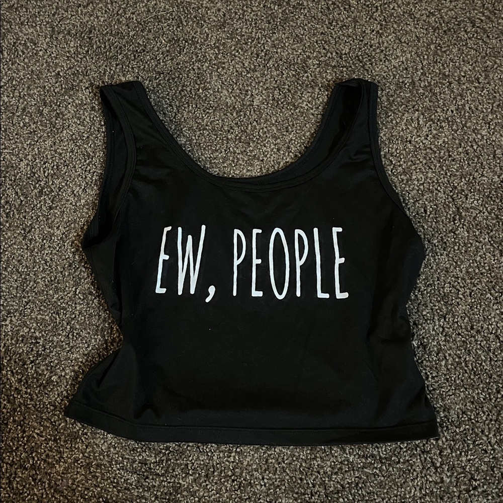 Black Crop Top with White Text